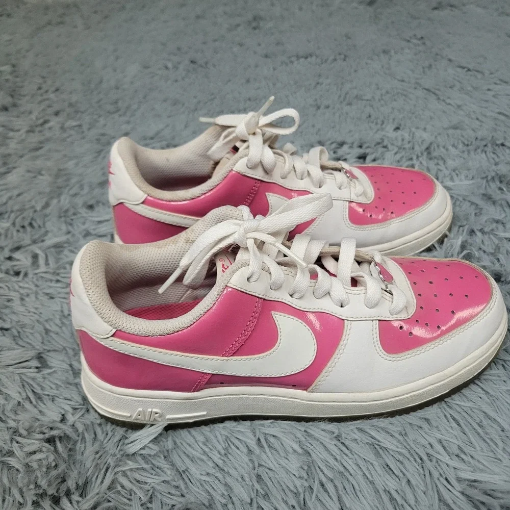 Nike Shoes Girls 5Y Air Force 1 Low LE Pink White Valentines Low Top Lace‎ Up